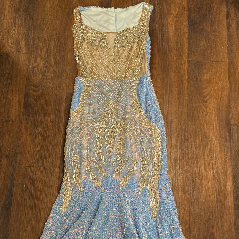 Alglist Baby Blue Prom Dress